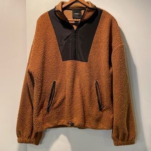 Forever 21  1/4 Zip Faux Fur  Sweatshirt